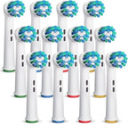 Replacement Toothbrush Heads Compatible with Oral B Braun 12 Pcs Professional Electric Toothbrush Heads Brush Heads Replacement for Heads Refill Pro 500/1000/1500/3000/3757/5000/7000/7500/8000