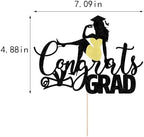 Congrats Grad Cake Topper 2025 Congrats Grad Cake Decor 2025 High School/College/Senior Graduation Party Decorations Supplies (girl, Black and red)