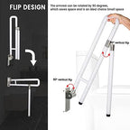 Handicap Grab Bars Rails, 29.5 Inch Foldable Toilet Grab Bar Flip Up Arm Rails with Anti-Slip Grip Shower Assist Aid Safety Rails for Elderly Pregnant Women Disabled Handicap Bar