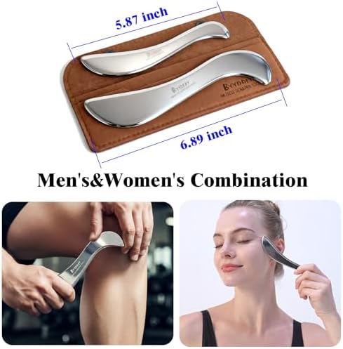 BYYDDIY Large and Small Set, Stainless Steel Gua Sha Muscle Scraper Tool - Scraping Massage Tools, Scar Tissue Tool for Physical Therapy (S&s.S)