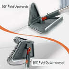 Wall & Base Board Cleaner Tool with 360°Rotating Mop Head, 180°Folding Design for Effortless Baseboards/Ceilings/Wall Cleaning - Adjustable Long Handle Multi-Surface Scrubber & Duster