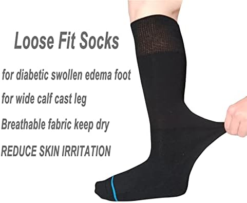 Walking Boot Socks Replacement Sock Liner for Orthopedic Walker Brace,Tube Socks Under Air Cam Walkers and Fracture Boot Cast Surgical leg Cover Black 2 Pairs