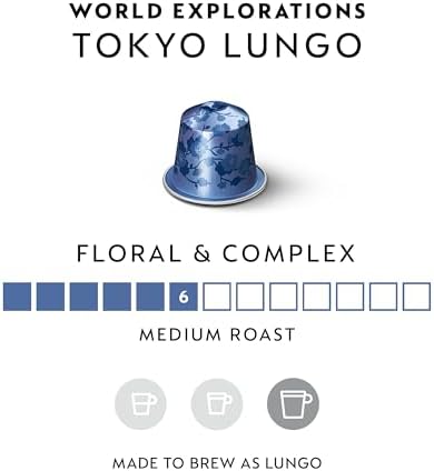 Nespresso Capsules Original Line Tokyo Vivalto Lungo, Medium Roast Coffee, 50 Count Coffee Pods