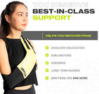 Athletic Arm Sling Class A Medical Device - Shoulder Sling Immobilizer for Injury Support - For Elbow & Wrist Too - Men & Women (X-Large Left, Yellow & Black)