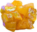 Amazing Gemstone 2 Pieces Yellow Aura Quartz Raw Crystals and Healing Stones, Natural Rocks for Meditation and DIY Raw Stones and Crystals