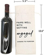 Socive Engagement Wine Bag, Pairs well with Engagements, Bride Gift, Engaged Gift for Couples, Gift for her, Engagement Party Decorations - Engaged Gift
