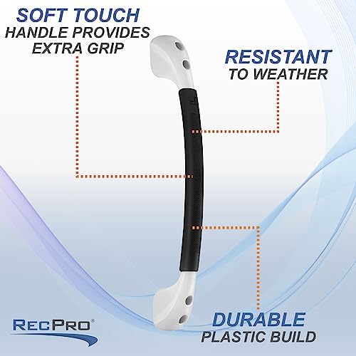 RecPro RV Soft Touch Assist Handle | 18.5" L | Grab Handle | Hand Rail (White/Black)