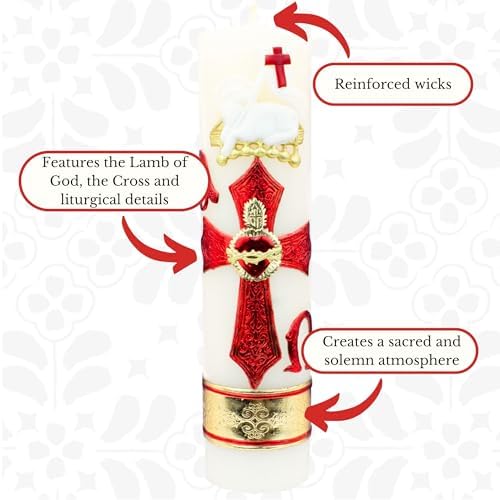 Cirios religiosos catolicos Grandes - Cirio Pascual catolico - sirios católicos Grandes - Saint Candles Prayer Candles - Our Lady of Guadalupe Religious Candle - Catholic Candle Pascuales