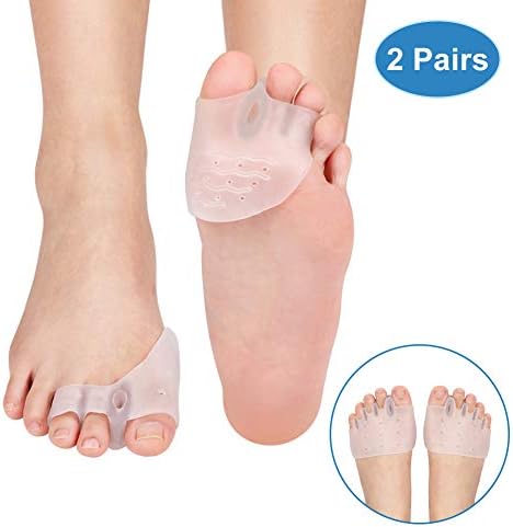 Hallux Valgus Toe Separators Silicone Gel Toe Separators Cushion Corrector Toe Guard Separators 2 Pairs Hammer Toe Guards Help Bunion Pain Relief