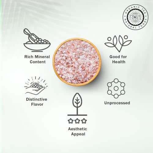 Pride Of India Pure Himalayan Pink Salt | Enriched w/ 84+ Natural Minerals | Coarse Salt Grind | Rock Salt | Dual Sifter | 4.8 oz (136.1 gm) Jar