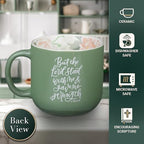 Christian Art Gifts Large Novelty Inspirational Ceramic Coffee & Tea Mug for Men & Women: Lord Stood with Me Encouraging Scripture, Microwave & Dishwasher Safe, Green, 15 oz.