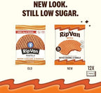 Rip Van Wafels Dutch Caramel & Vanilla Stroopwafels, Healthy Snacks, Non-GMO, Low Calorie, Low Sugar (3g), Office Snacks, Keto Friendly, 12 Count