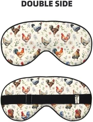 Cute Chicken Sleep Mask Breathable Soft Eye Mask for Sleep for Women Men Lightweight Eye Cover for Travel, Night Work, Nap, Office