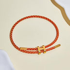 AIMADE Bracelets for Women Adjustable Charm Bracelet, 18k Gold-plated Buckle Design Titanium Steel Wire Rope Women's Gift Jewelry