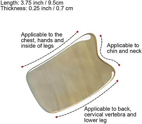 Gua Sha Tool for Body, Natural Buffalo Horn Guasha Board for Spa, Hand-Made Scraping Massage Facial Tool for Skin Care