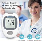 G430 Blood Glucose Monitor Kit, 50 Test Strips & 50 Lancets, 1 Control Solution, 1 Blood Sugar Monitor, 1 Lancing Device, Diabetes Testing Kit, No Coding, Large Display, Glucometer for Home Use