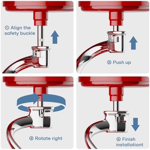 Stainless Steel Spiral Dough Hook for Kitchenaid 5Plus & 6QT Bowl-Lift Stand Mixers, Dough Hook for Kitchenaid Stand Mixer Dishwasher Safe, Efficient Kneading for Bread, Pizza, Pasta, Cookies