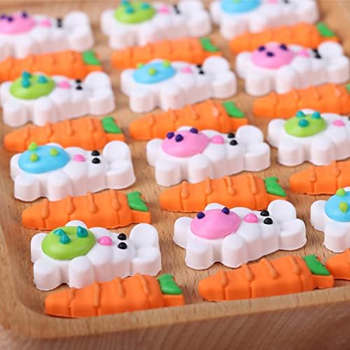 Edible Easter Cake Decorations for Cake Decorating, Carrot Cake Decorations, Bunny Cupcake Toppers for Easter Theme Cake, Macarons, Cookies, Waffles, Cakecircles