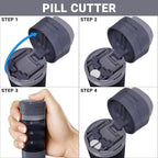 READAEER Pill Organizer, Pill Cutter, Pill Grinder, 3 in 1 Function Portable Pill Case for Travel (Blue)