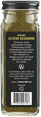 Watkins Organic Za'atar Seasoning, Spice Mix, 2.6 oz., 1 Count