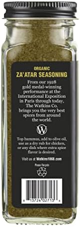 Watkins Organic Za'atar Seasoning, Spice Mix, 2.6 oz., 1 Count