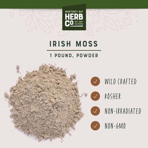 Pacific Irish Moss Powder, by Herb Co, Chondracanthus Chamissoi, Carrageen, Wild Crafted from Canada, Kosher, Clarifying & Thickening Agents for Beer Brewing Gelatin, Skin/Hair Products, 1 lb