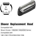 10B Foil & Cutter Replacement Head for Braun series 1/cruzer foil & cutter,10B 20B Replacement Head Compatible with Braun Series 1000 2000 Electric Shaver 170 180 190 1715 1735