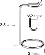 Linkidea 2 Pack Short Handle Safety Razor Stand, Stainless Steel Shaving Holder, Deluxe Men's Travel Shaver Stand, Compatible With Handle Less Than 3.5'' (Silver)