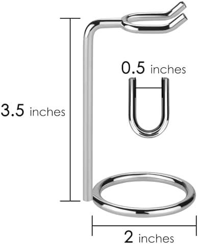 Linkidea 2 Pack Short Handle Safety Razor Stand, Stainless Steel Shaving Holder, Deluxe Men's Travel Shaver Stand, Compatible With Handle Less Than 3.5'' (Silver)