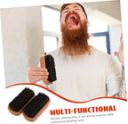 Outanaya 2pcs Facial Hairbrush Men Brush for Beard Detangling Hairdressing Shoe Brush Tool