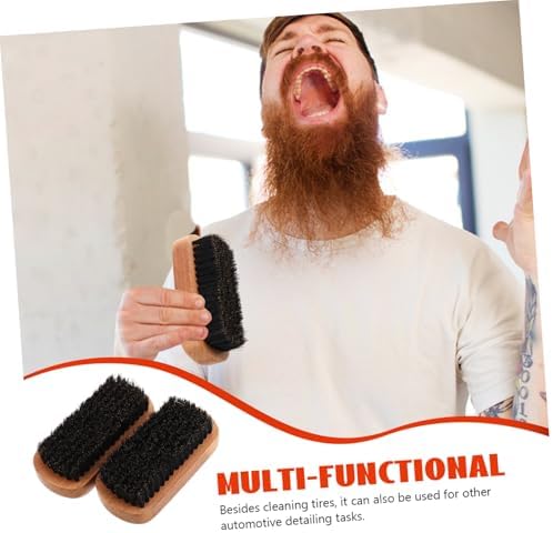 Outanaya 2pcs Facial Hairbrush Men Brush for Beard Detangling Hairdressing Shoe Brush Tool