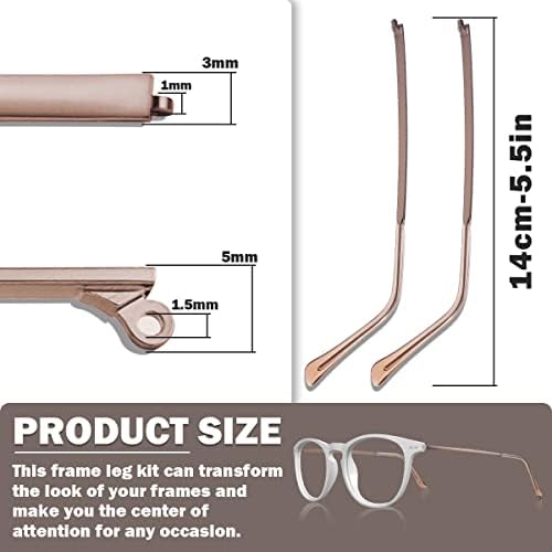 1 Pair Metal Eyeglass Replacement Arm, Eyewear Frame Temple Replacement Universal Sunglasses Arm Legs Replacement for Thin Metal Glasses, Sunglasses（Coffee）