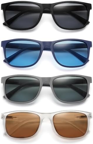 Large Reading Sunglasses Mens Wide Readers Sunglasses +2.00 Lightweight Oversized Sun Readers for Men w/Big Head 4 Pack