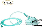 Pediatric Elongated Standard Oxygen Mask with 6.6' Tubing and Adjustable Elastic Strap - 3 Packs - Size M