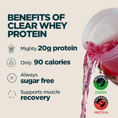 Myprotein Clear Whey Isolate Protein Powder, 20 Servings (1.1lbs) Fruit Punch, 20g Protein per Serving, Naturally Flavored Drink Mix, Daily Protein Intake for Superior Performance