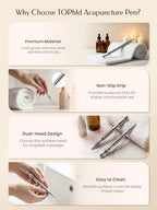 Acupuncture Pen, Premium Stainless Steel Acupressure Pen for Muscle Tension Pain Relief, Trigger Point Massage Pen Manual Reflexology Tool