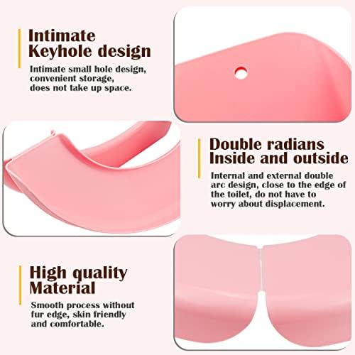 Adult Folding Toilet Seat Pad Plastic Washable Seat Cover with Foldable Design Portable Toilet Cushion for Home, Travel, and Office Use (Pink)