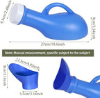 Urinal Bottle Female Urinals Unisex Portable Travel Toilet with Screw Lid and Pee Funnel 1000ml Plastic Urine Bottles Women Bed Pan Emergency Toilet for Car Travel Camping Tent