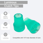 Crutch Tips - Luminous Walker Cane Tips Replacement Accessories, 7/8" ID, 2 Pcs