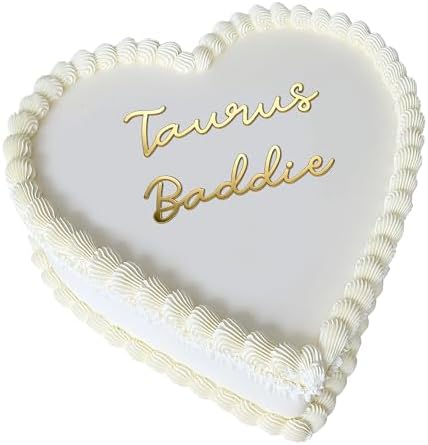 Sagittarius Baddie Cake Topper – Zodiac Birthday Cake Decoration for Sagittarius Girl, Cute Heart Shape Gen Z Aesthetic Party Decor (Taurus Baddie)
