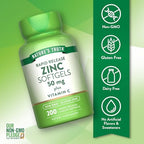 Nature's Truth Zinc 50mg Supplement | with Vitamin C | 200 Liquid Softgels | Non-GMO & Gluten Free