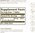 Solgar Zinc 50 mg, 100 Tablets - Zinc for Healthy Skin, Taste & Vision - Immune System & Antioxidant Support - Supports Cell Growth & DNA Formation - Non GMO, Vegan, Gluten Free - 100 Servings