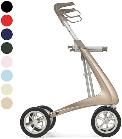 byACRE Carbon Ultralight Rollator Walker - 10.6 lbs Adult Walkers with 4 Wheels and Seat - Lightweight Seated Walkers with Wheels - Foldable Rolling Walker with Seat - Walker for Adults