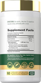 Carlyle Indole-3-Carbinol (I3C) 400mg | 120 Capsules | Advanced Formula with Broccoli Extract | Non-GMO, Vegetarian & Gluten Free