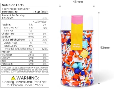 Dog Paw & Dog Bone Birthday Themed Sprinkles - 3oz, Sprinkles for Cupcakes Decorating, Dog Paw Cake Decorations, Orange and Blue Sprinkle Mix for Decorating Cakes, Cookies, Cupcakes, Treats and Candy