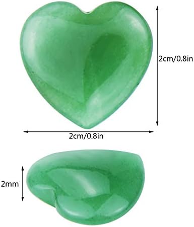 Marrywindix 15 Packs 0.8 Inch Healing Crystal Natural Green Aventurine Heart Love Carved Palm Worry Stone Chakra Reiki Balancing