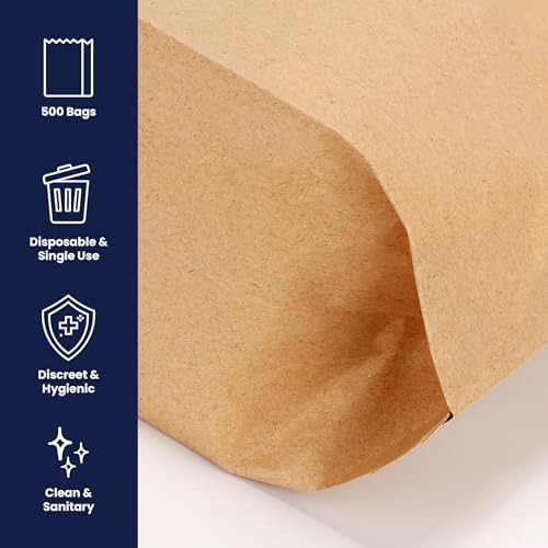 Hospeco - GID-HOSKL-260 KL Waxed Kraft Feminine Hygiene Liner Bag with Gusset ,10.25” x 7.5” x 3.5”,(Case of 500)