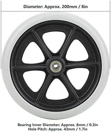 Garosa Wheelchair Front Wheels 8 Inch Front Caster Disabled Anti-Slip TPR Wheels Wheel Replacement for Wheelchairs Rollators Walkers(8 Inch)