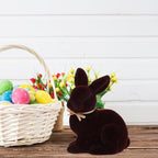 Easter Bunny Figurine Simulated Rabbit Statue for Home Decor Brown Desktop Ornament Easter Holiday Decoration Present for Couples Housewarming