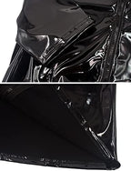 Men's Shiny Metallic Jacket Front Zipper PVC Leather Jacket Slim Fit T-Shirt for Nightout Club